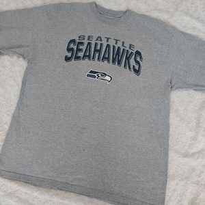Reebok Seattle Seahawks Spellout Gray Graphic NFL Football T-shirt - XL